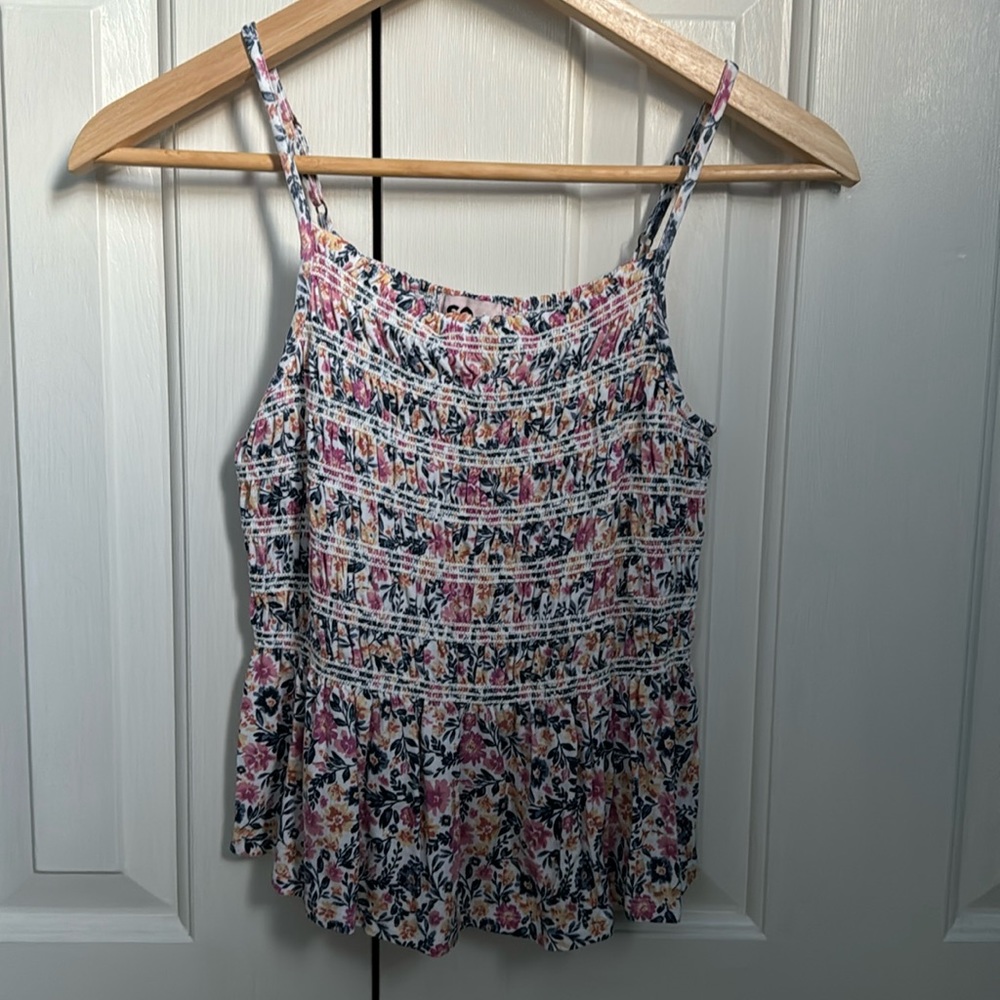 Spaghetti strap floral shirt